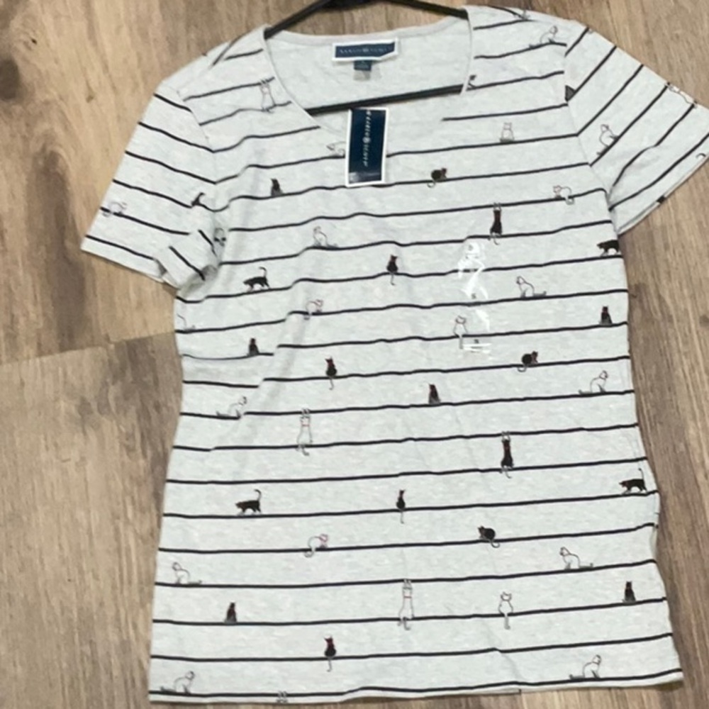 Banana Republic Gray Striped Women's Top